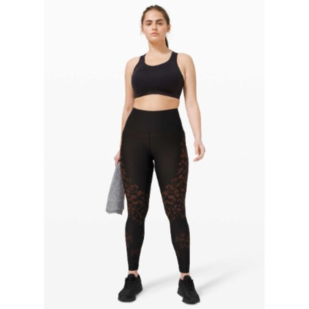 Lululemon Mapped Out High Rise Tight Leggings 28" Pixel Camo Black Brick 8